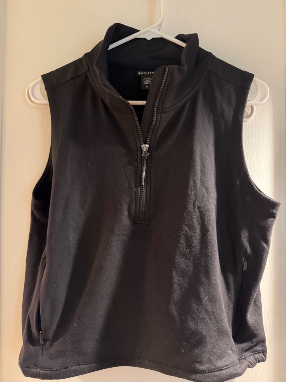 Athleta Black High-Collar Quarter Zip Vest